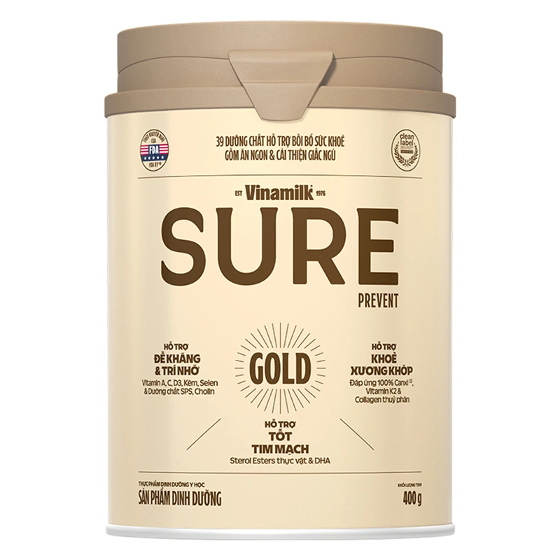 Sữa bột người lớn Vinamilk Sure Prevent Gold hương tự nhiên 900g 12