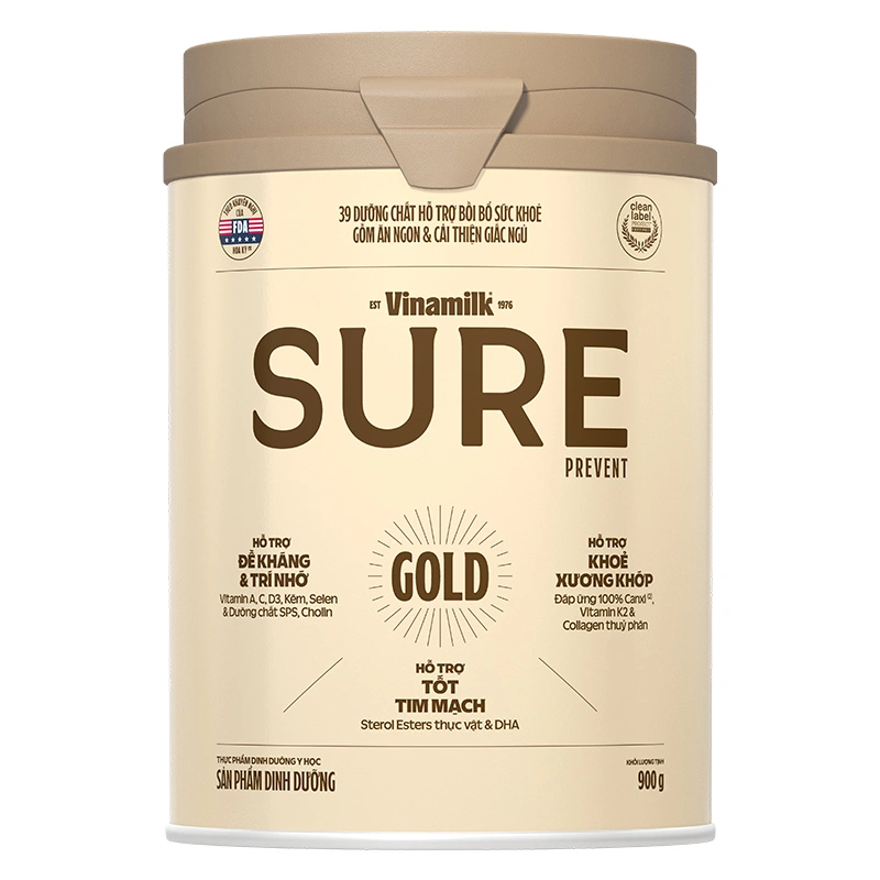Sữa bột người lớn Vinamilk Sure Prevent Gold hương tự nhiên 900g 2
