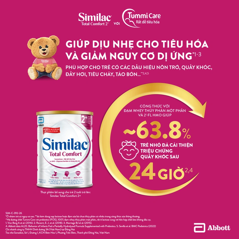 Sữa bột Similac Total Comfort 0+ 360g (0 - 12 tháng) dành cho trẻ không dung nạp đường lactose 7
