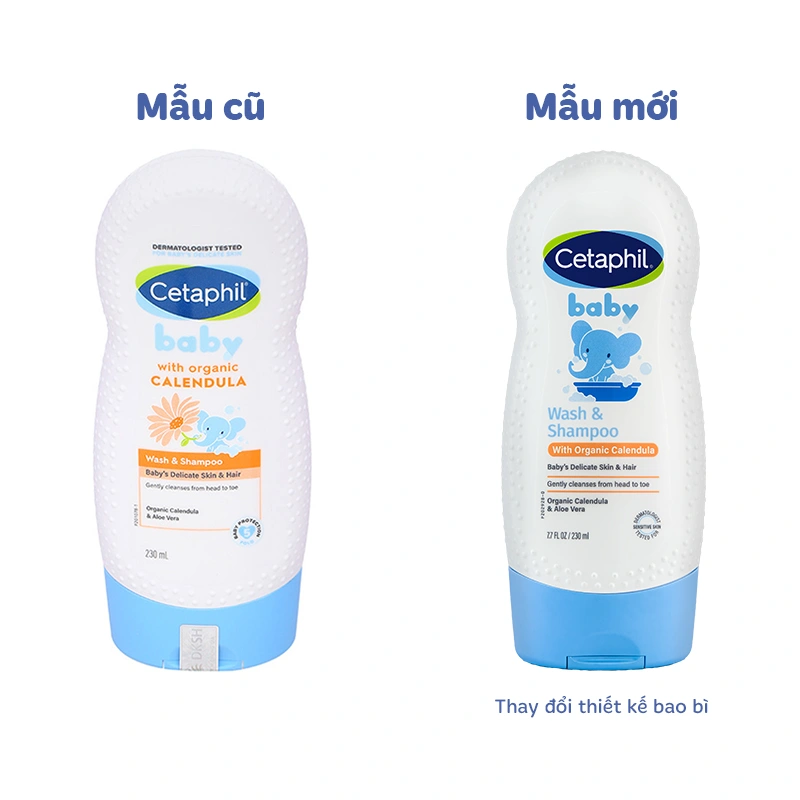 Sữa tắm & gội 2in1 cho bé Cetaphil Baby chiết xuất hoa cúc hữu cơ 230 ml (mọi độ tuổi) - Giao bao bì ngẫu nhiên 2