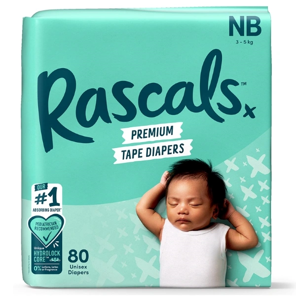 Tã dán Rascals size NB - Giao bao bì ngẫu nhiên