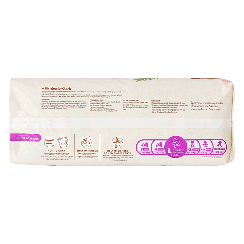 Tã quần Huggies Platinum nature made siêu cao cấp size L 44 miếng (9 - 14 kg) - Giao bao bì ngẫu nhiên 6