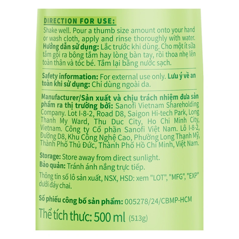 Combo 2 sữa tắm & gội 2in1 cho bé Lactacyd Extra Milky hương dịu nhẹ 500 ml (mọi độ tuổi) - Giao bao bì ngẫu nhiên 11