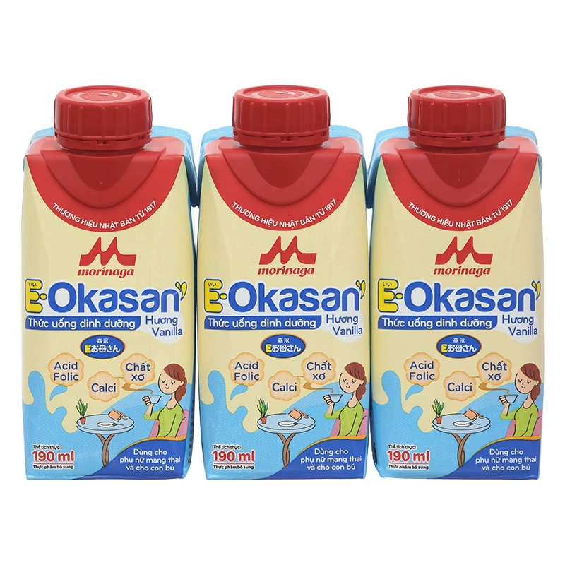 Thùng 24 hộp sữa bầu Morinaga E-Okasan hương vani 190 ml 7