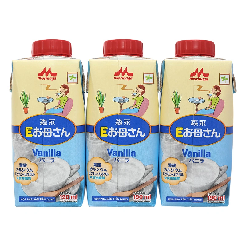 Thùng 24 hộp sữa bầu Morinaga E-Okasan hương vani 190 ml 9