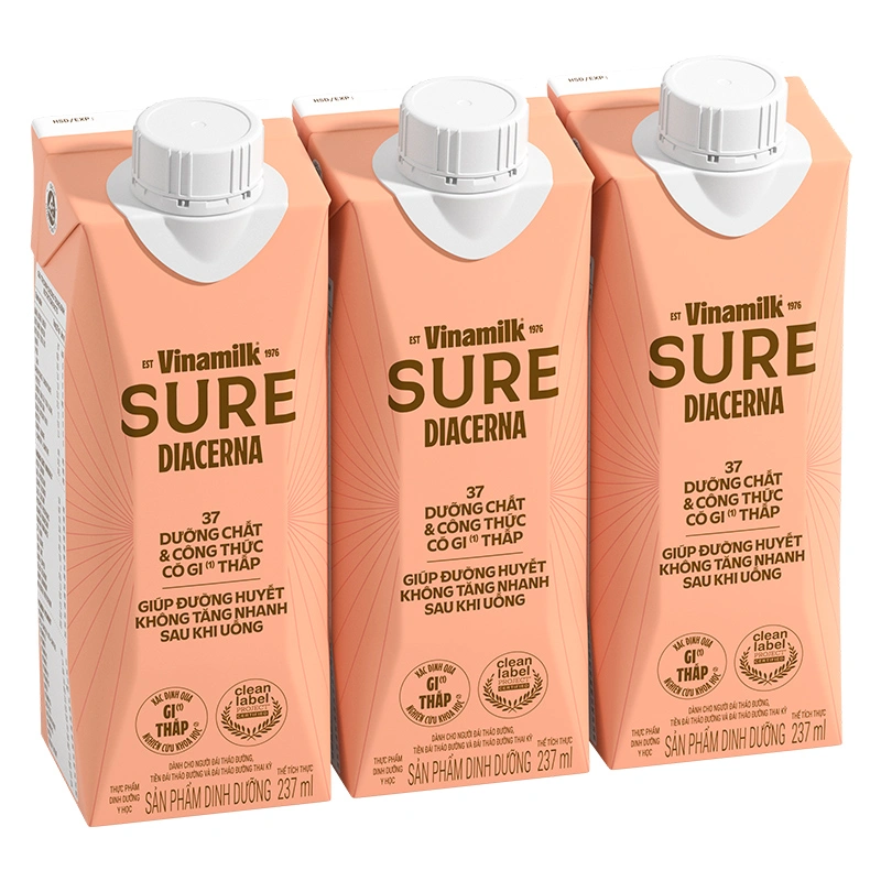 Lốc 3 sữa nước dinh dưỡng người lớn Vinamilk Sure Dicerna hương tự nhiên 237 ml 14