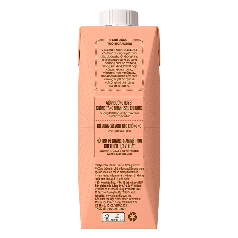 Lốc 3 sữa nước dinh dưỡng người lớn Vinamilk Sure Dicerna hương tự nhiên 237 ml 18