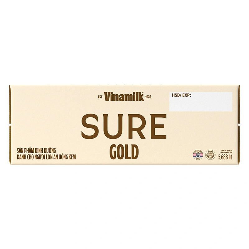 Thùng 24 sữa nước dinh dưỡng người lớn Vinamilk Sure Gold hương tự nhiên 237 ml 3