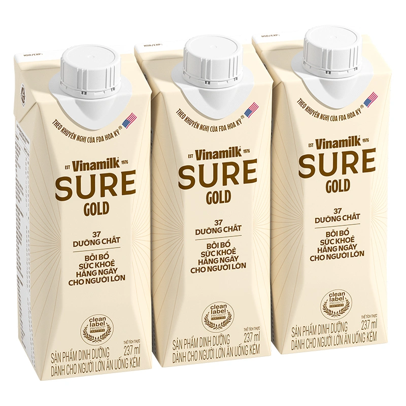 Thùng 24 sữa nước dinh dưỡng người lớn Vinamilk Sure Gold hương tự nhiên 237 ml 5