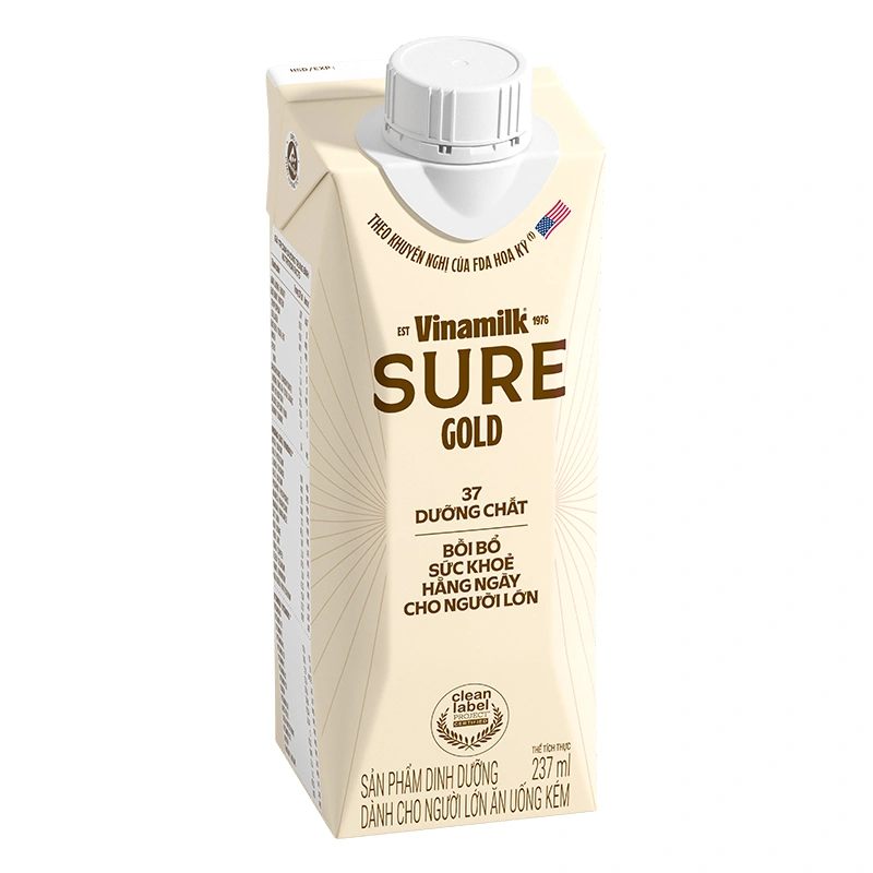 Thùng 24 sữa nước dinh dưỡng người lớn Vinamilk Sure Gold hương tự nhiên 237 ml 7