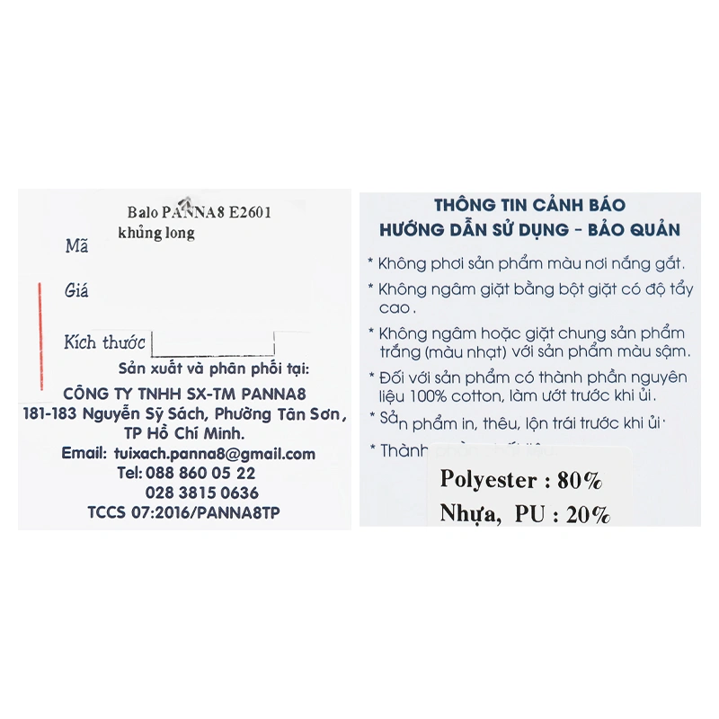 Balo cho bé PANNA8 E2601 khủng long màu xanh dương 12