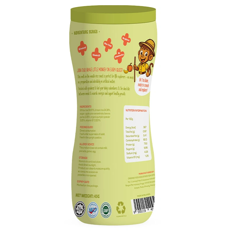Bánh gạo ăn dặm Babba's Puffs vị dâu, việt quất lon 45g (từ 6 tháng) 8
