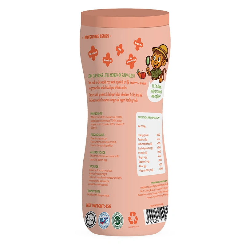 Bánh gạo ăn dặm Babba's Puffs vị dâu, việt quất lon 45g (từ 6 tháng) 13