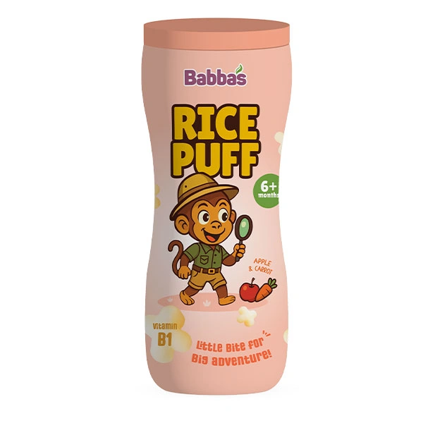 Bánh gạo ăn dặm Babba's Puffs vị táo, cà rốt