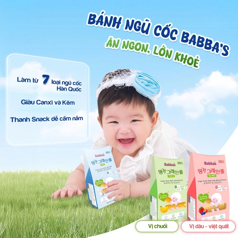 Bánh ngũ cốc ăn dặm Babba's vị dâu, việt quất hộp 40g (từ 8 tháng) 10