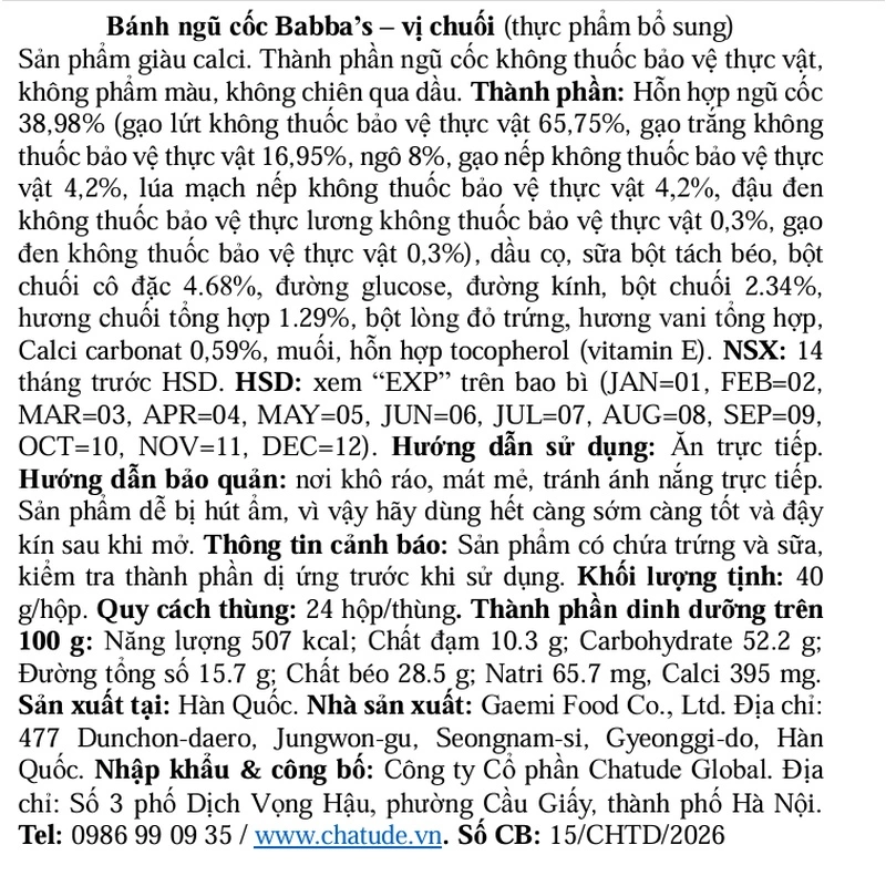Bánh ngũ cốc ăn dặm Babba's vị dâu, việt quất hộp 40g (từ 8 tháng) 11