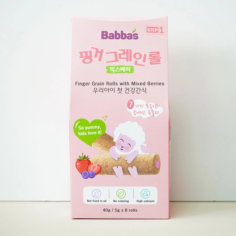 Bánh ngũ cốc ăn dặm Babba's vị dâu, việt quất hộp 40g (từ 8 tháng) 2