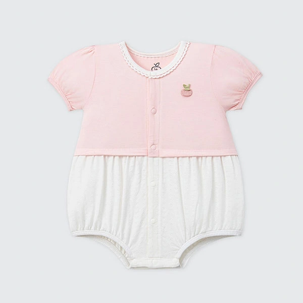 Body suit cộc tay bé gái La Pomme petit màu hồng - 6M