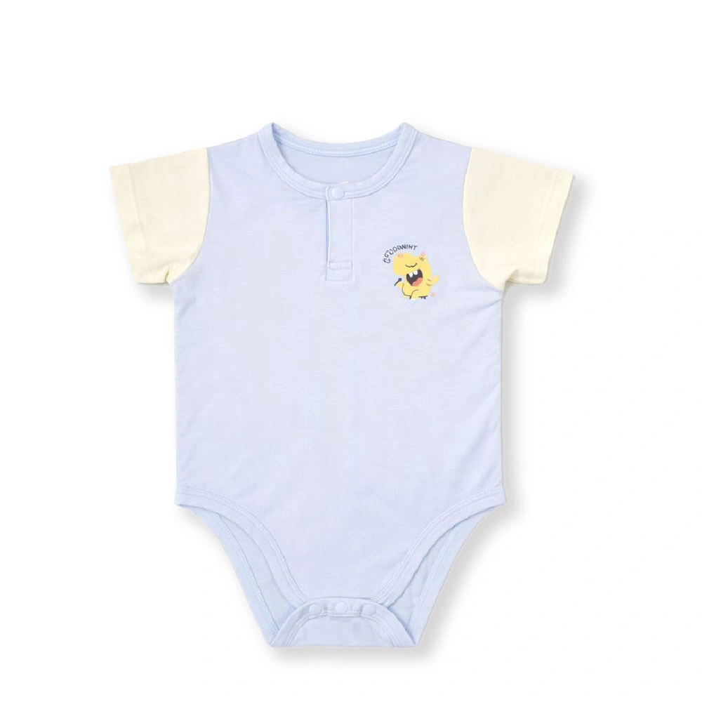 Bodysuit bé trai sợi tre Lullaby NH624C màu xanh 2