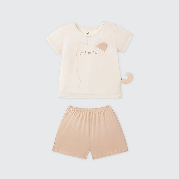 Đồ bộ tay ngắn bé trai La Pomme petit màu be - 18M