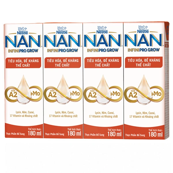 Lốc 4 hộp sữa pha sẵn Nestlé NAN InfiniPro Grow
