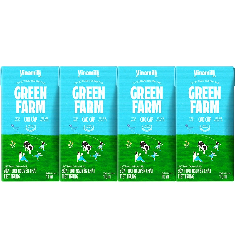 Thùng 48 hộp sữa tươi tiệt trùng Vinamilk Green Farm không đường 110 ml (từ 1 tuổi) 19