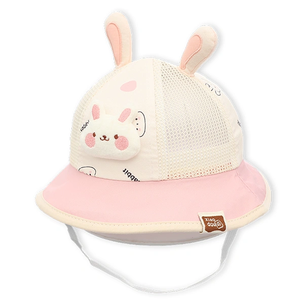 Nón vành cho bé TOP KIDS thỏ Rabbit tai dài màu hồng 1