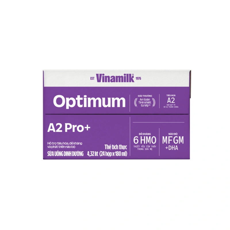 Lốc 4 hộp sữa pha sẵn Optimum A2 Pro+ 180 ml (từ 1 tuổi) 13