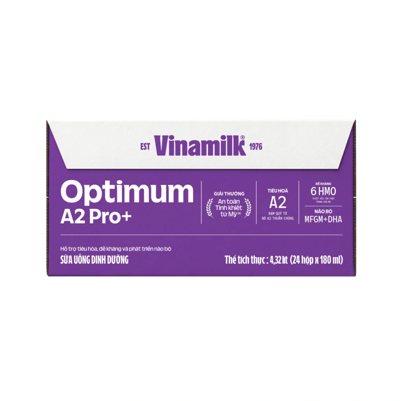 Lốc 4 hộp sữa pha sẵn Optimum A2 Pro+ 180 ml (từ 1 tuổi) 14