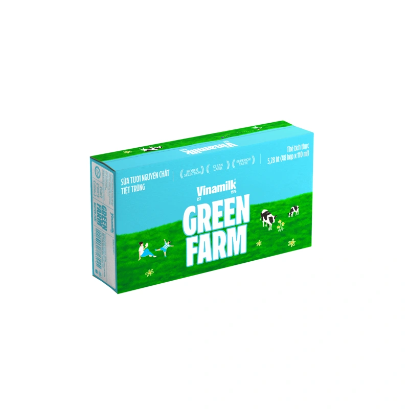 Thùng 48 hộp sữa tươi tiệt trùng Vinamilk Green Farm không đường 110 ml (từ 1 tuổi) 3