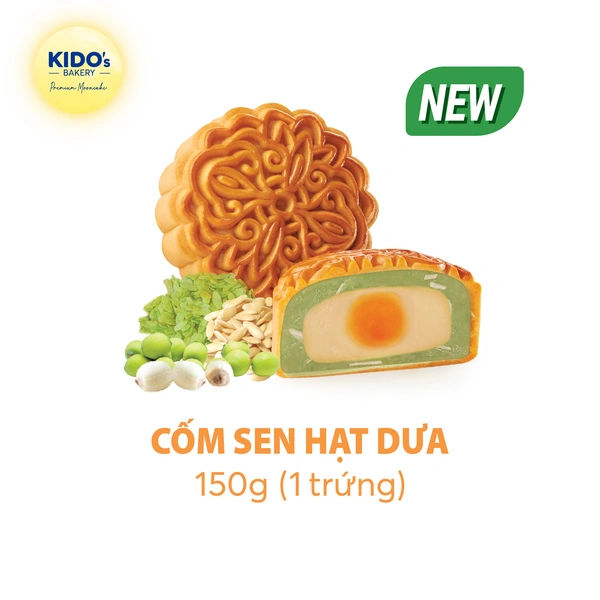 Bánh trung thu Kido's Bakery cốm sen hạt dưa 1 trứng 150g