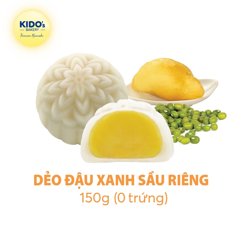 Bánh trung thu Kido's Bakery dẻo đậu xanh sầu riêng 0 trứng 150g 3