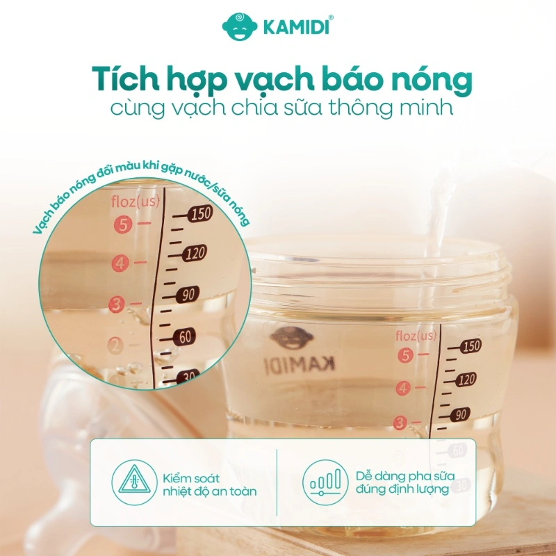 Bình sữa nhựa PPSU Kamidi cổ rộng thế hệ thứ 2 150 ml (0 - 3 tháng) 11