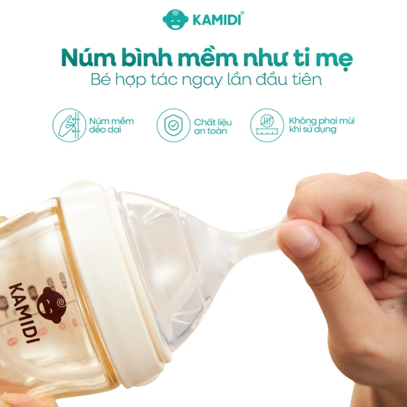 Bình sữa nhựa PPSU Kamidi cổ rộng thế hệ thứ 2 150 ml (0 - 3 tháng) 12
