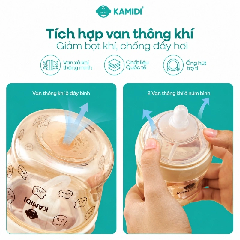 Bình sữa nhựa PPSU Kamidi cổ rộng thế hệ thứ 2 300 ml - Họa tiết gấu (6 - 9 tháng) 23