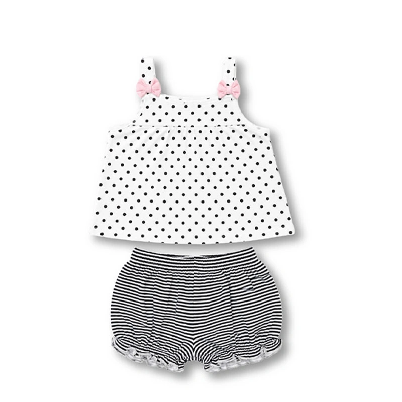 Bộ sát nách bé gái bamboo Lullaby NH724C hai dây màu trắng - hồng 4