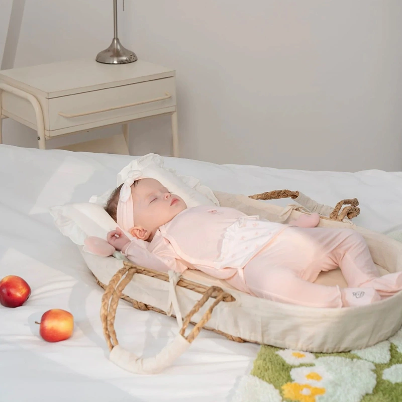 Bộ tay dài La Pomme bamboo bèo nhún màu hồng 4