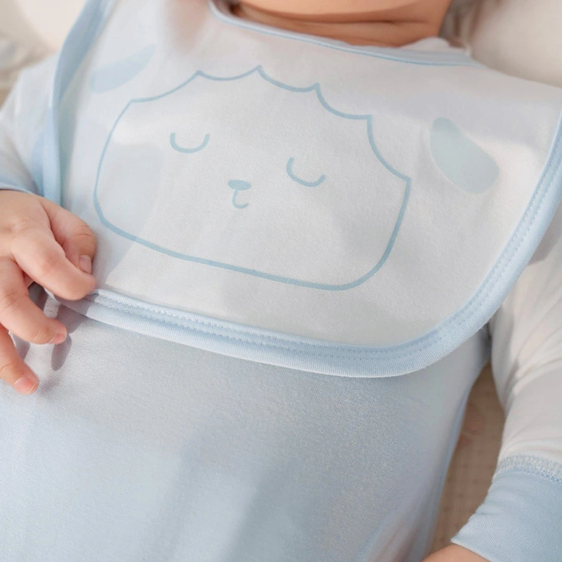 Body dài tay liền tất La Pomme petit cừu bông xanh nhạt 3