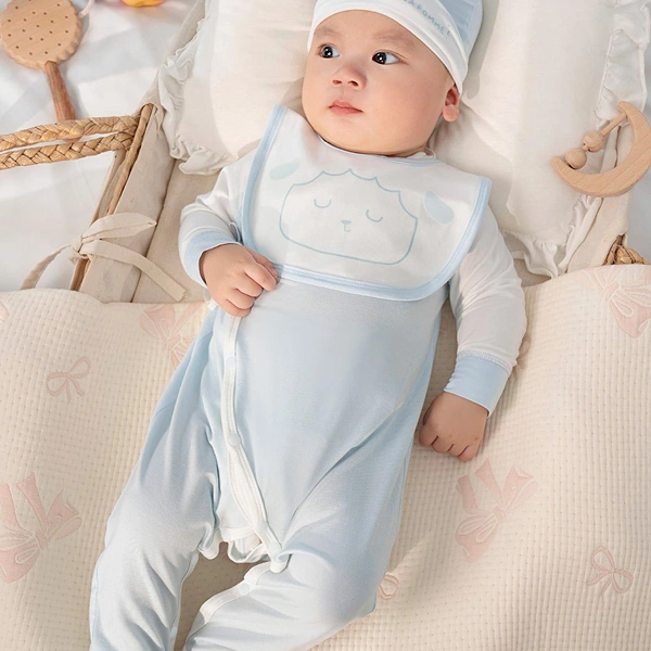 Body liền tất unisex La Pomme petit xanh nhạt