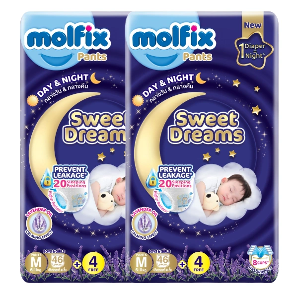 Combo 2 tã quần Molfix Sweet Dreams size M