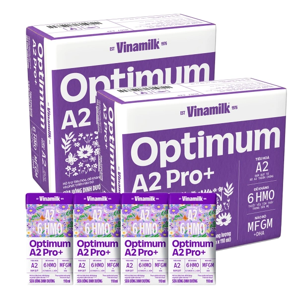 Combo 2 thùng 24 hộp sữa pha sẵn Optimum A2 Pro+