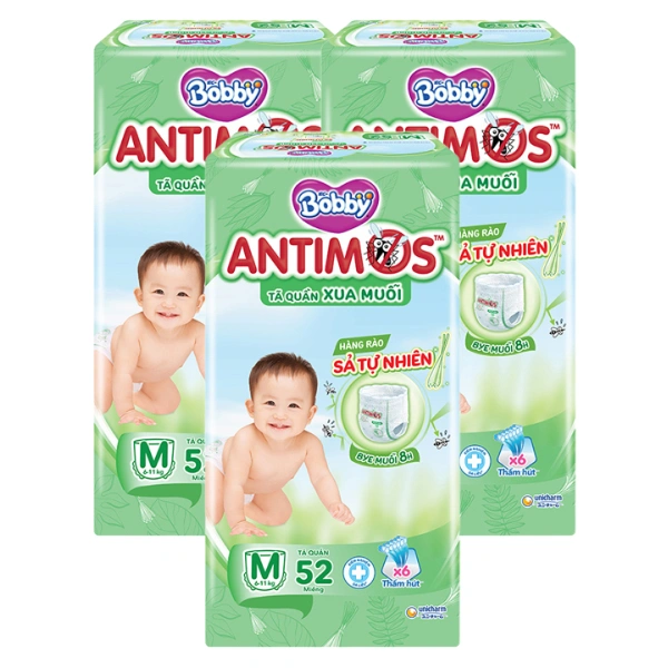 Combo 3 tã quần Bobby Antimos xua muỗi size M