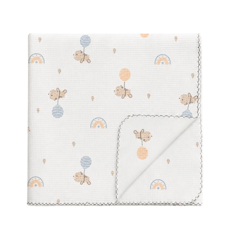 Combo bộ chăn gối waffle cotton Piumie  - Gấu 12