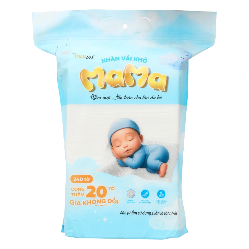 Combo 3 túi khăn vải khô đa năng Mama không mùi 12