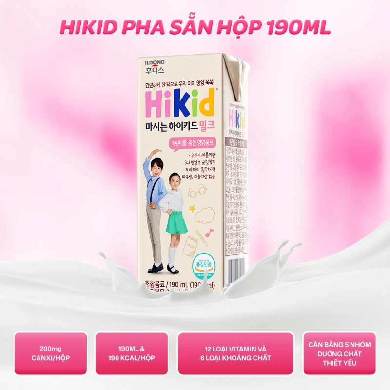 Sữa pha sẵn Hikid dạng hộp 190 ml (từ 1 tuổi) 2