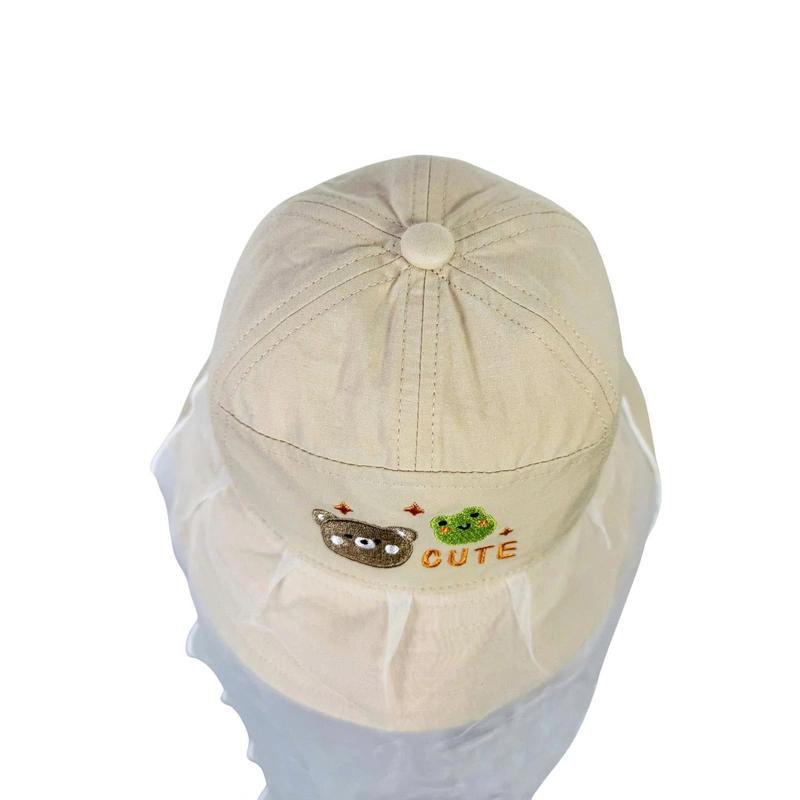 Nón vành cho bé Duy Ngọc 7146 gấu ếch màu kem 4
