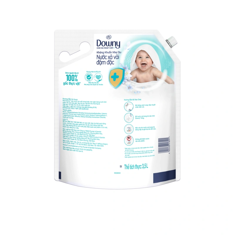 Nước xả vải Downy em bé mềm mại tinh khieest túi 3.5 lít 3