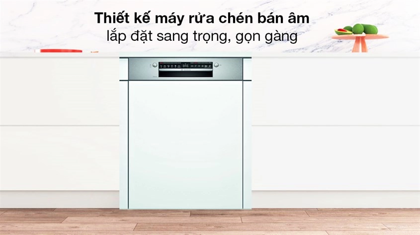 Máy rửa chén bán âm Bosch SMI4HVS33E dễ dàng lắp đặt trong gia đình