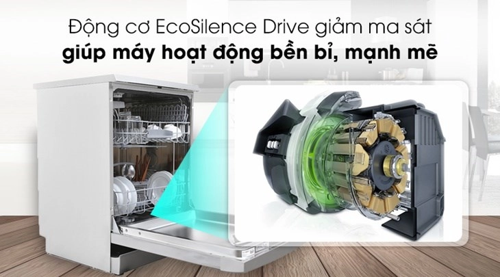 Động cơ EcoSilence Drive tăng hiệu suất rửa lên đến 30% Động cơ EcoSilence Drive tăng hiệu suất rửa lên đến 30%