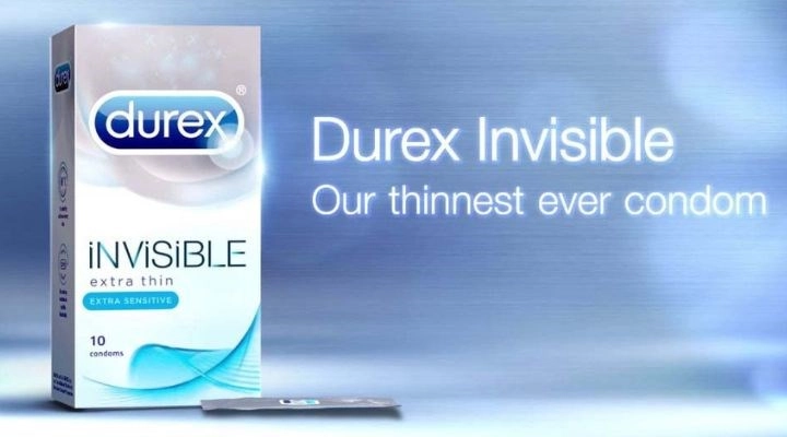 Hộp 10 cái bao cao su Durex Invisible 51 - 54 mm